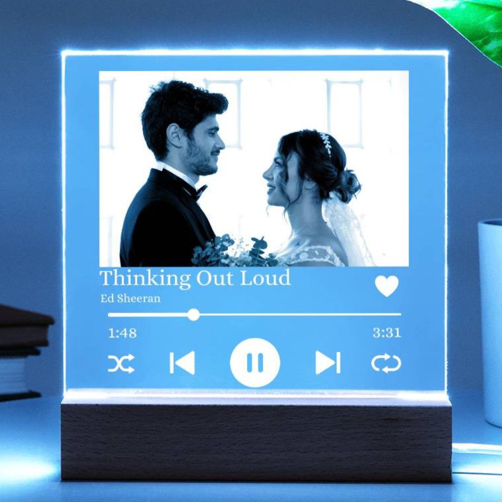 Personalized Soulmates Couple Acrylic Song Plaque Table Top Display