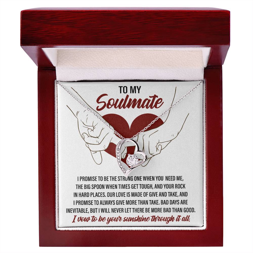 Soulmate -I Promise To Be Strong - Forever Love Heart Necklace