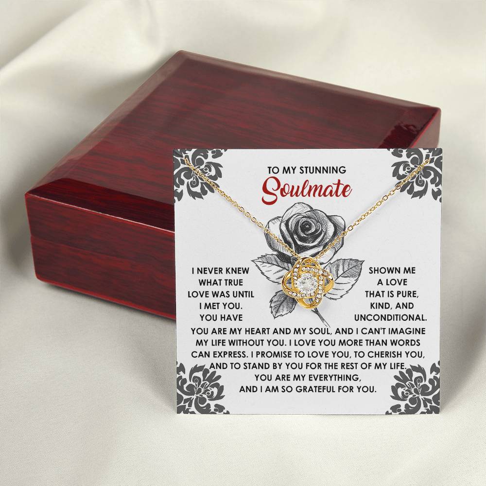 To My Soulmate Jewelry Gift - Love Knot Forever Necklace - Cherish You