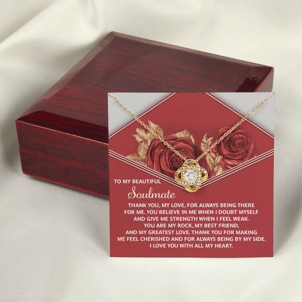 To My Soulmate Jewelry Gift - Love Knot Forever Necklace - All My Heart