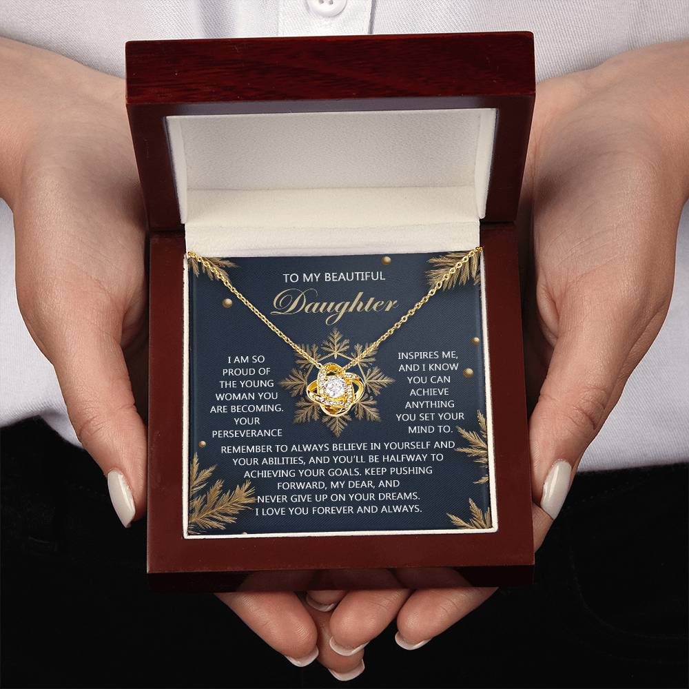 To My Daughter Jewelry Gift - Your Dreams - Love Knot Necklace