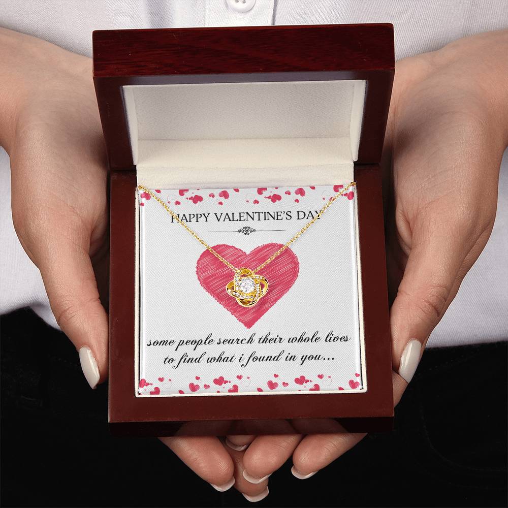 Happy Valentine's Day - 14K Gold Necklace with Personalized Message Card - What I Found In You