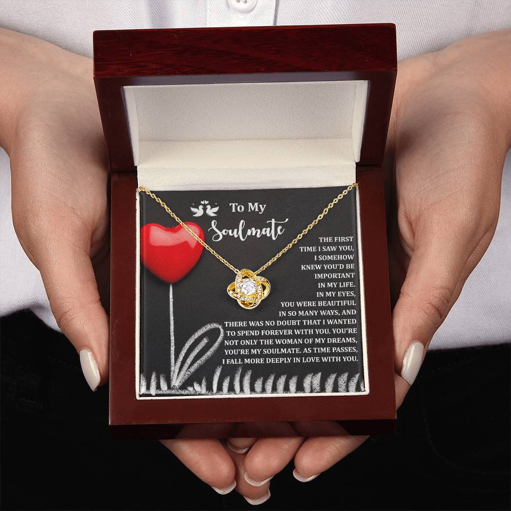 To My Soulmate Jewelry Gift - Love Knot Forever Necklace - Forever With You
