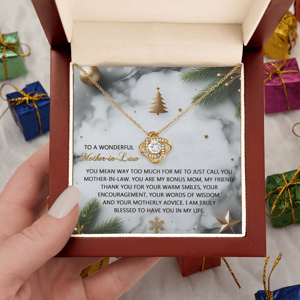 To My Mother-in-Law Jewelry Gift - Motherly Advice - Love Knot Necklace