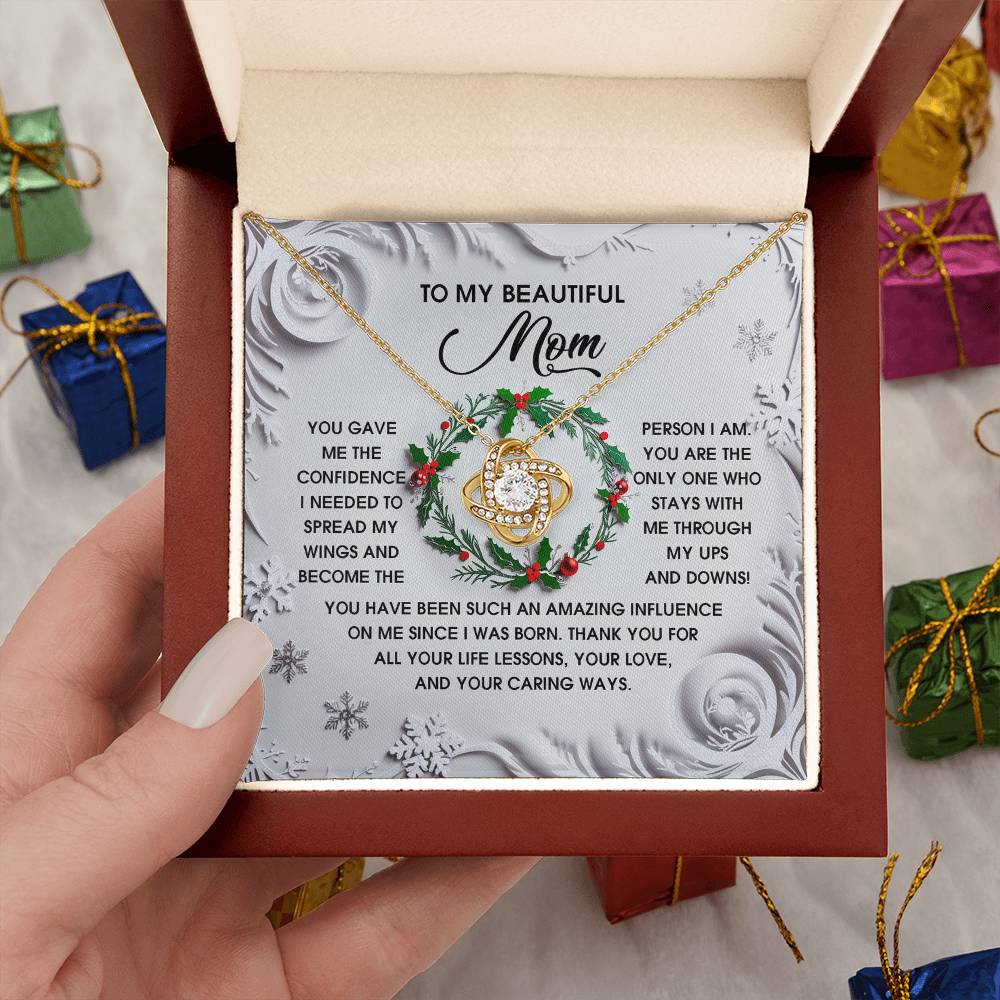 To My Mom Jewelry Gift - Spread My Wings - Love Knot Necklace