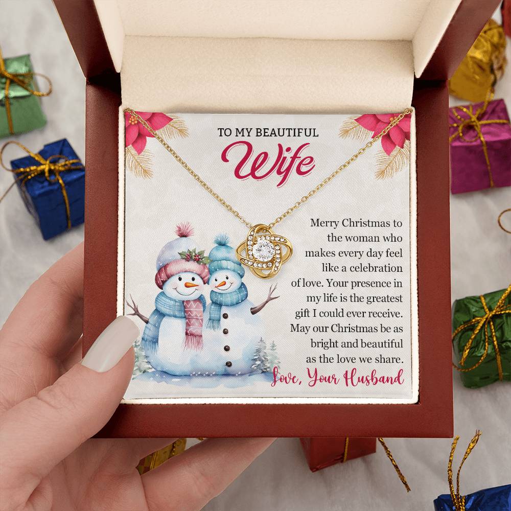 To My Wife For for Christmas - The Love We Share - Love Knot Necklace