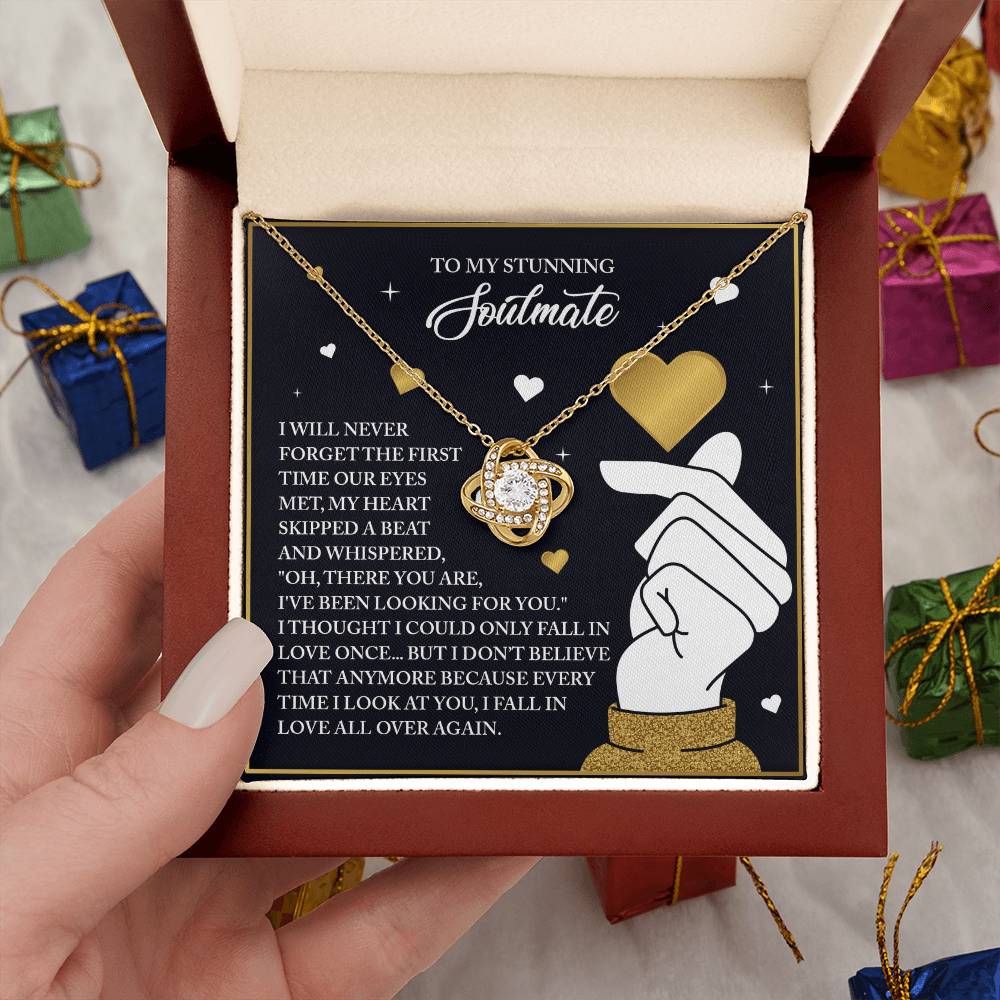 To My Soulmate Jewelry Gift - Love Knot Forever Necklace - Look At You