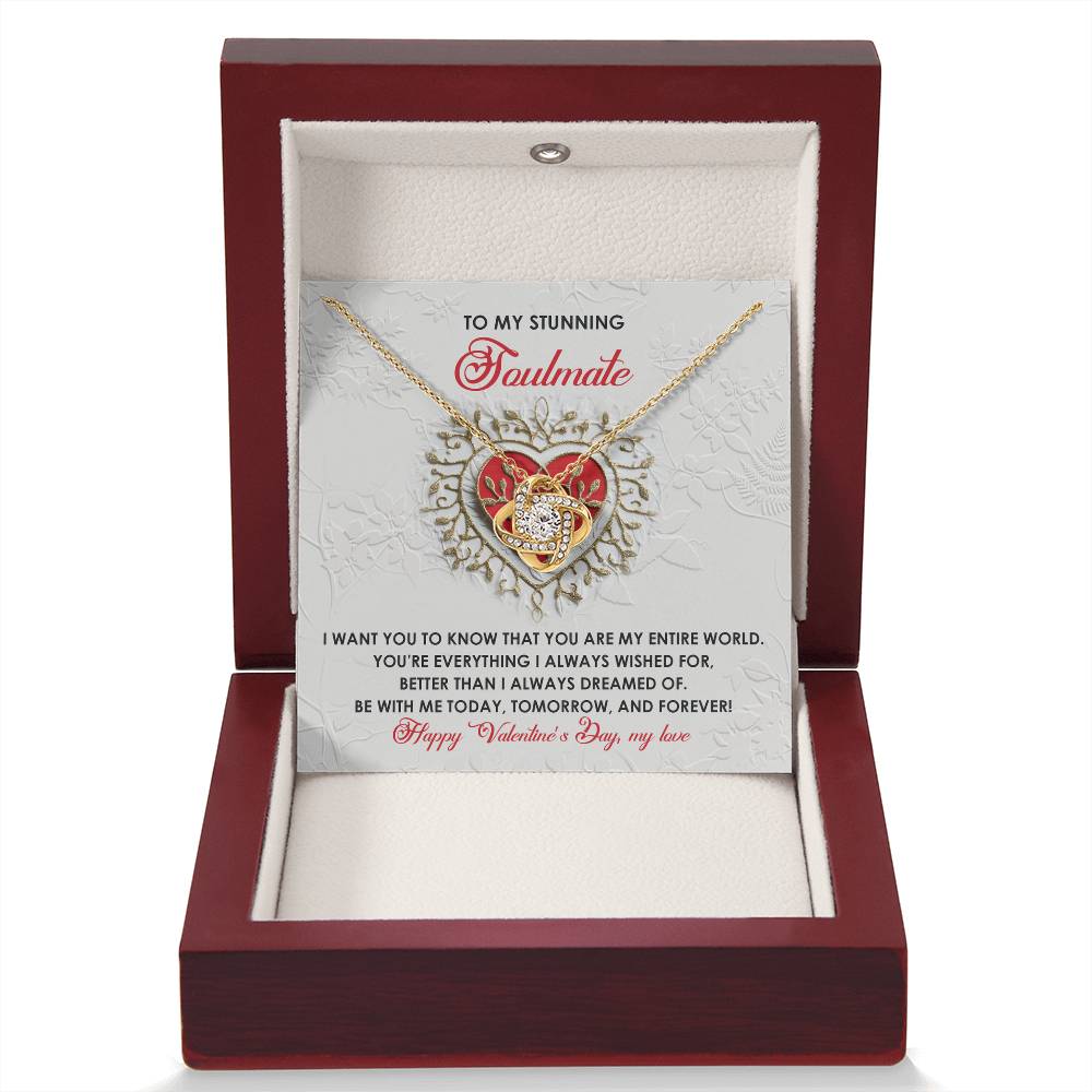 To My Soulmate Jewelry Gift - Love Knot Forever Necklace - Be With Me