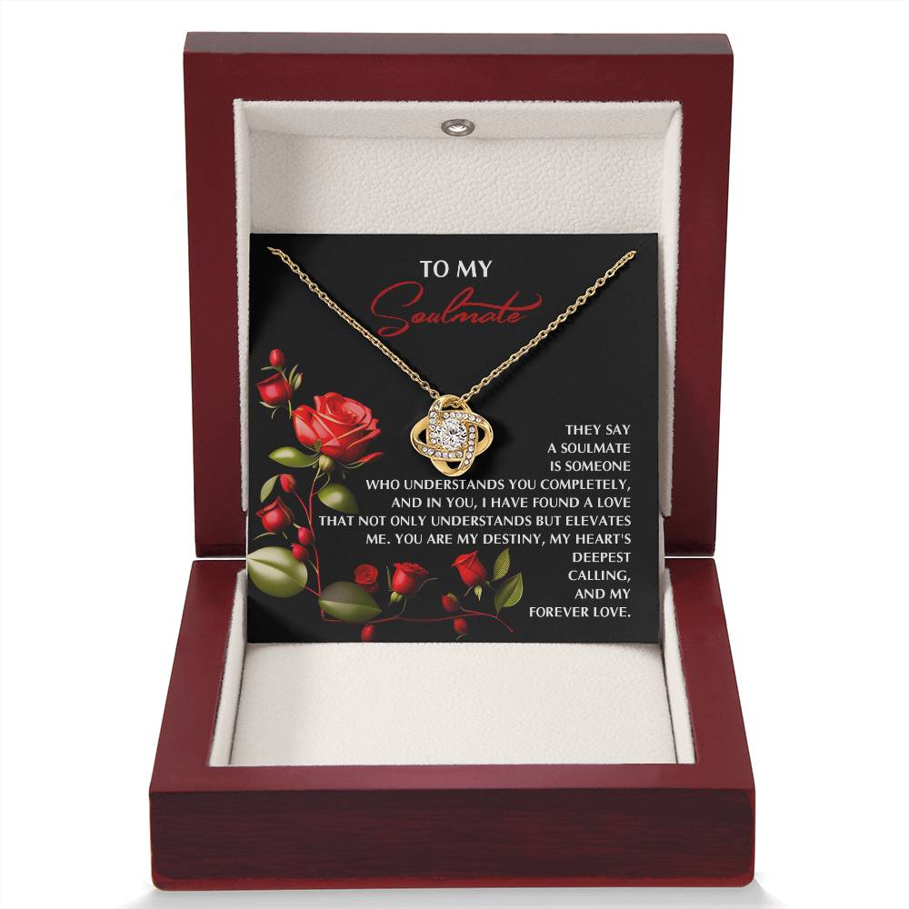 To My Soulmate Jewelry Gift - Love Knot Forever Necklace -Deepest Calling