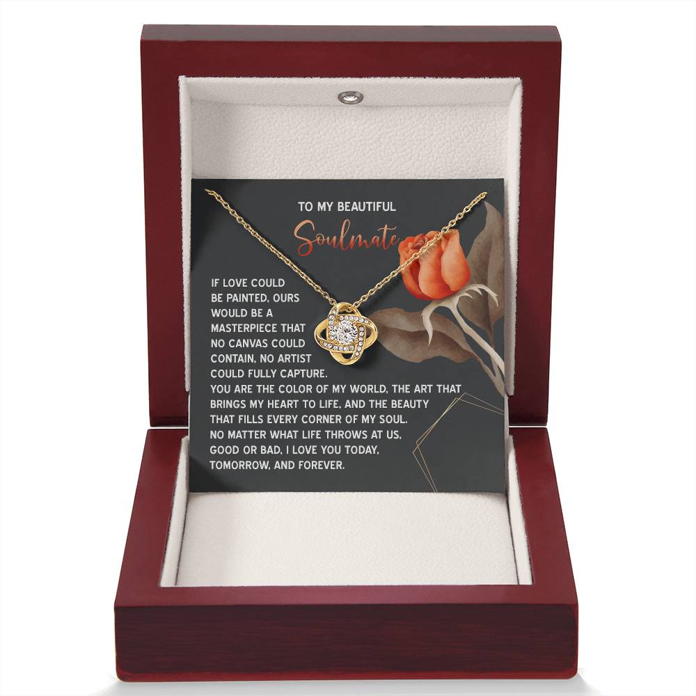 To My Soulmate Jewelry Gift - Love Knot Forever Necklace - A Masterpiece