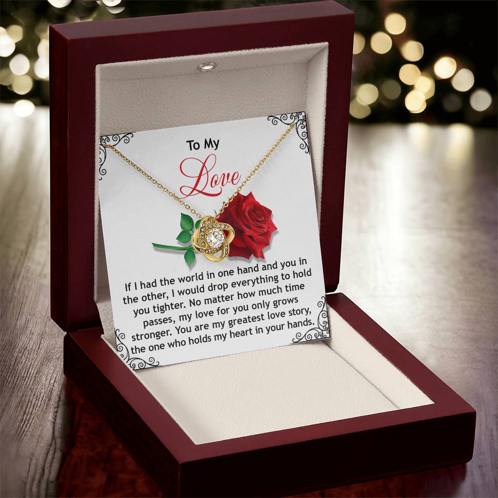 To My Soulmate My Love Jewelry Gift - Love Knot Forever Necklace - In Your Hands