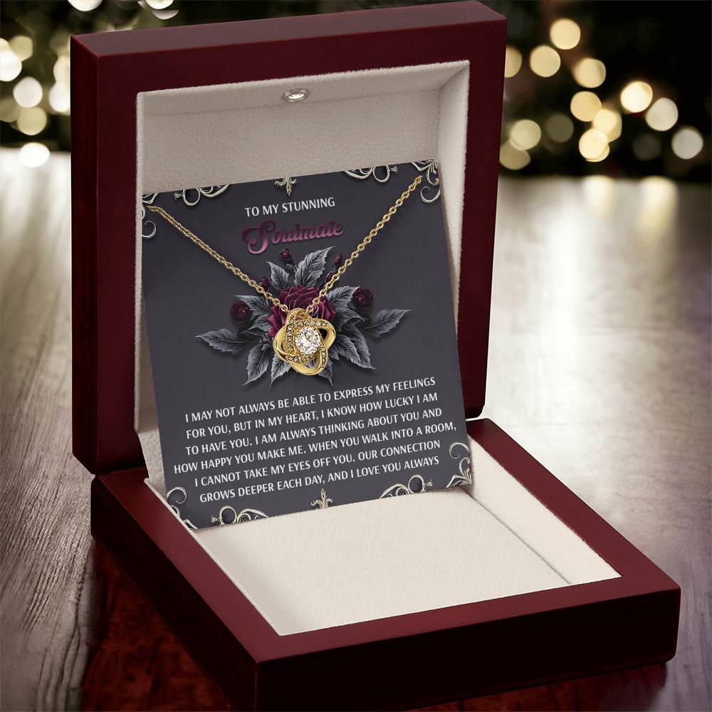 To My Soulmate Jewelry Gift - Love Knot Forever Necklace - I Cannot Keep My Eyes Off You