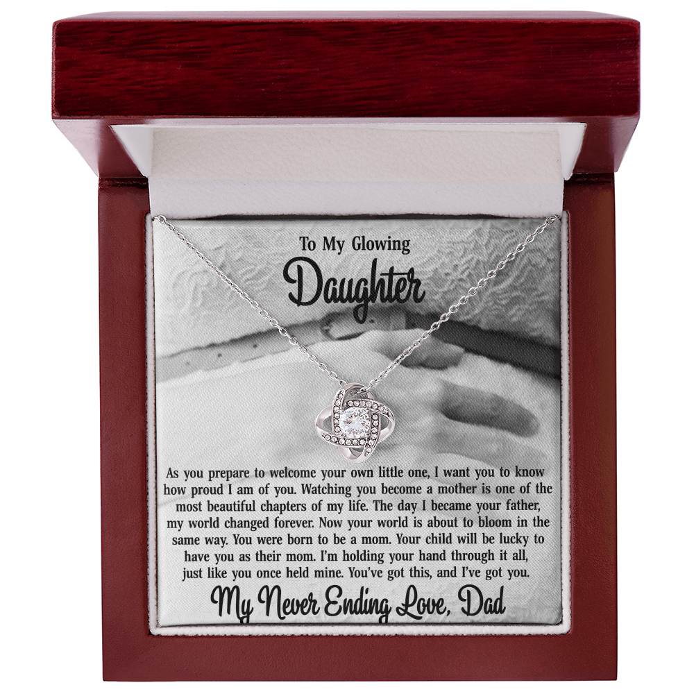 To My Daughter From Dad - Love Knot Necklace-You Were Born To Be A Mom