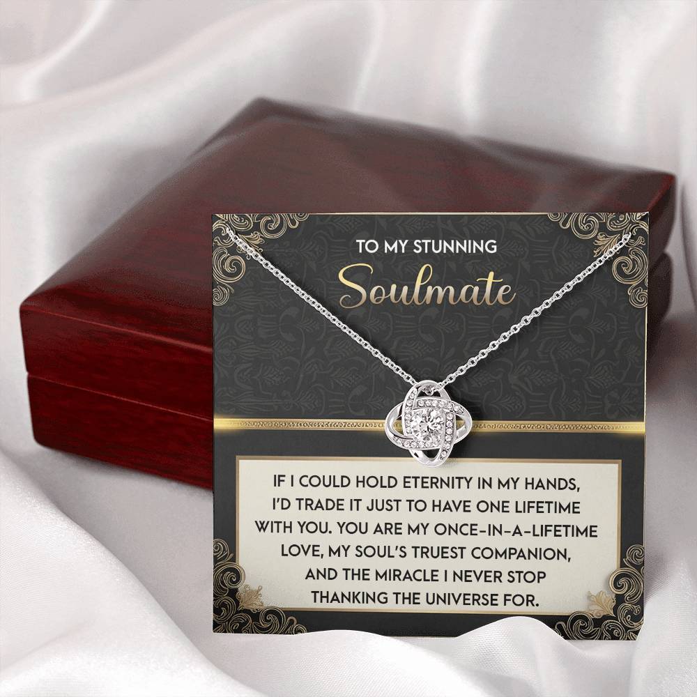 To My Soulmate - 14K Gold Necklace with Personalized Message Card - Truest Companion