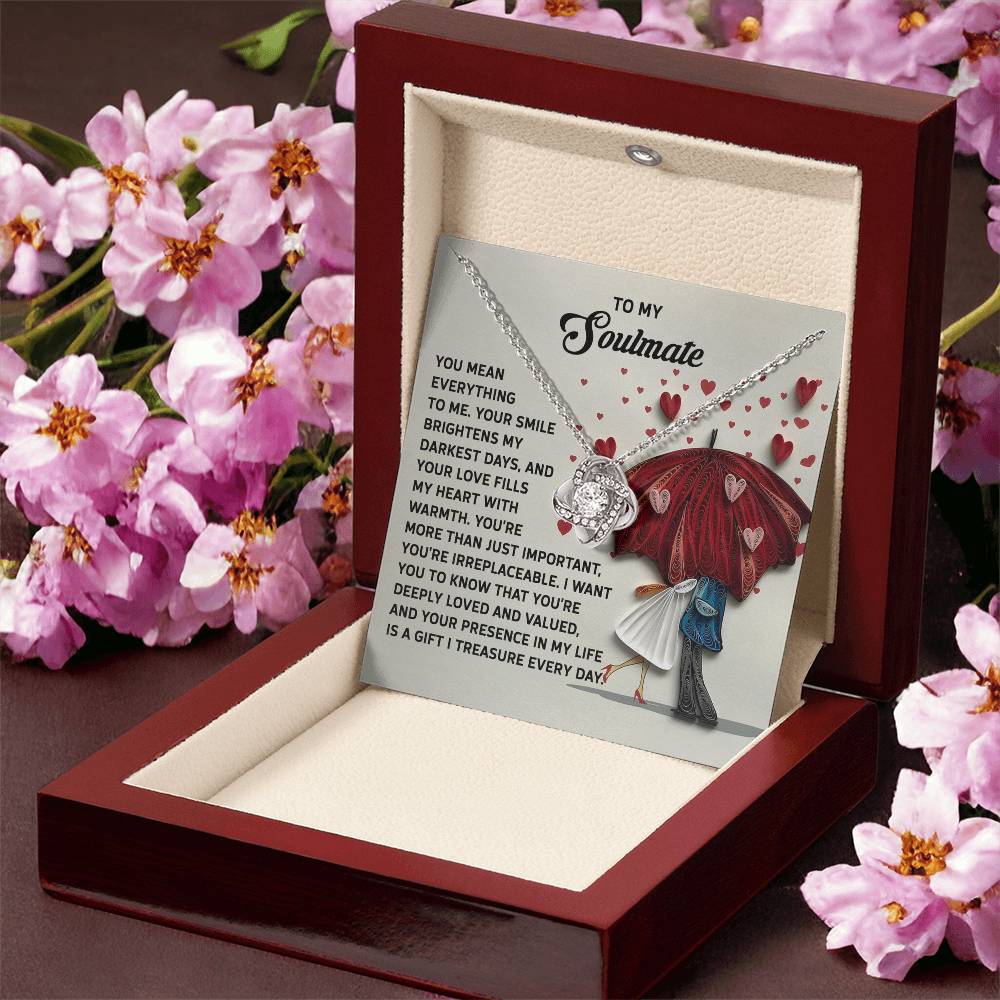 To My Soulmate Jewelry Gift - Deeply Loved - Love Knot Necklace