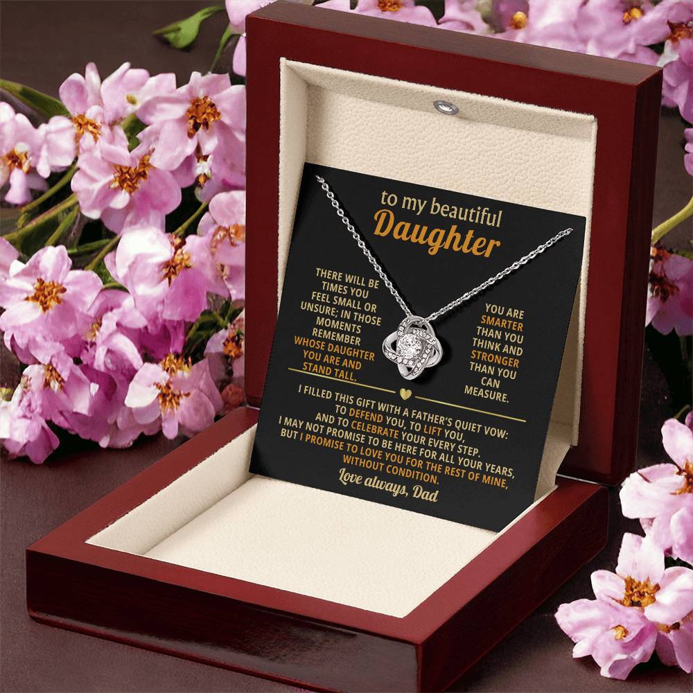 To My Daughter - You Are Smarter Than You Think - Eternal Love Knot Necklace - Luxury Gift Box with LED - Price Includes Free Shipping