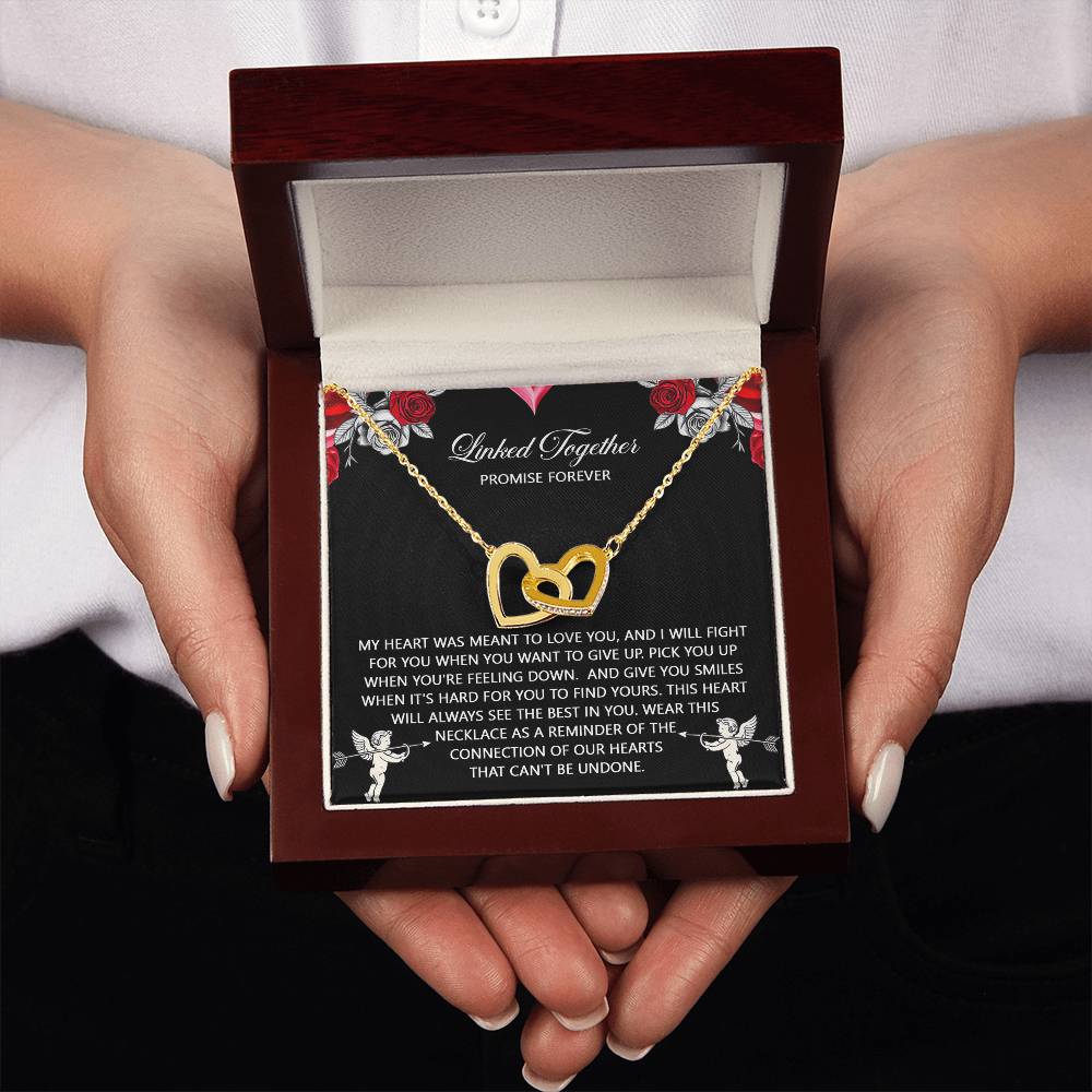 To My Soulmate Jewelry Gift - Interlocking Hearts Necklace with Heartfelt Message Card From You - To Find Yours