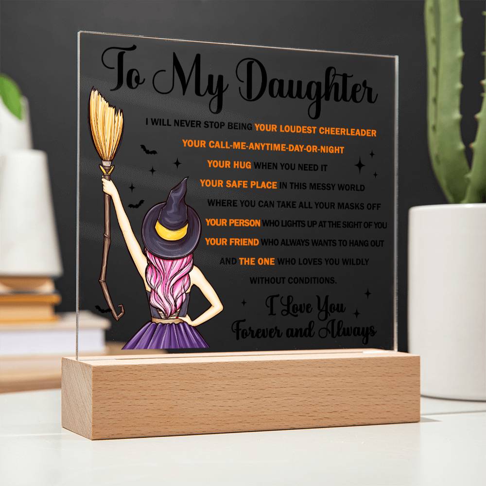 Daughter Halloween Gift - Your Friend - Acrylic Square Plaque with Available Night Light