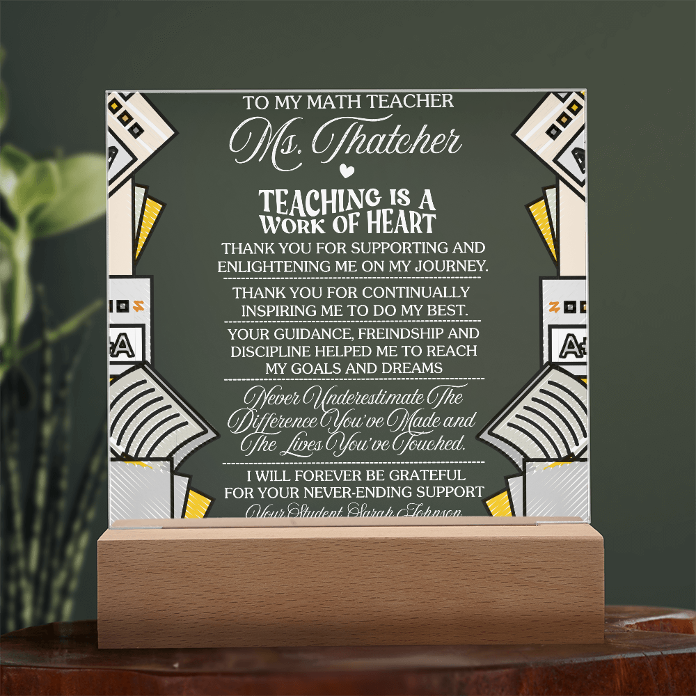 Teacher Appreciation -enlighten me - personalized