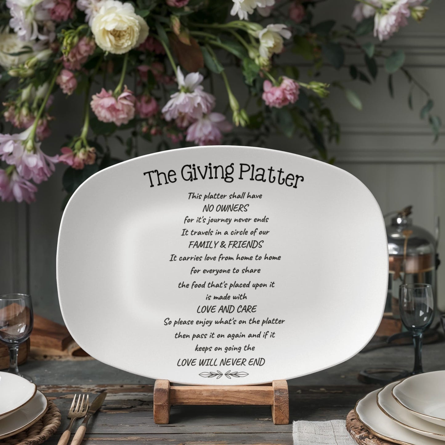 The Giving Platter Christmas Gift - For Your Wife, Mother, Grandmother, Friends, House Warming - Free Shipping Included