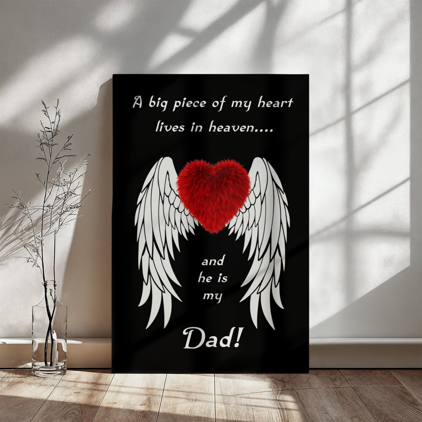 In Memory of Dad Memorial Wall Canvas - Free Shipping Included