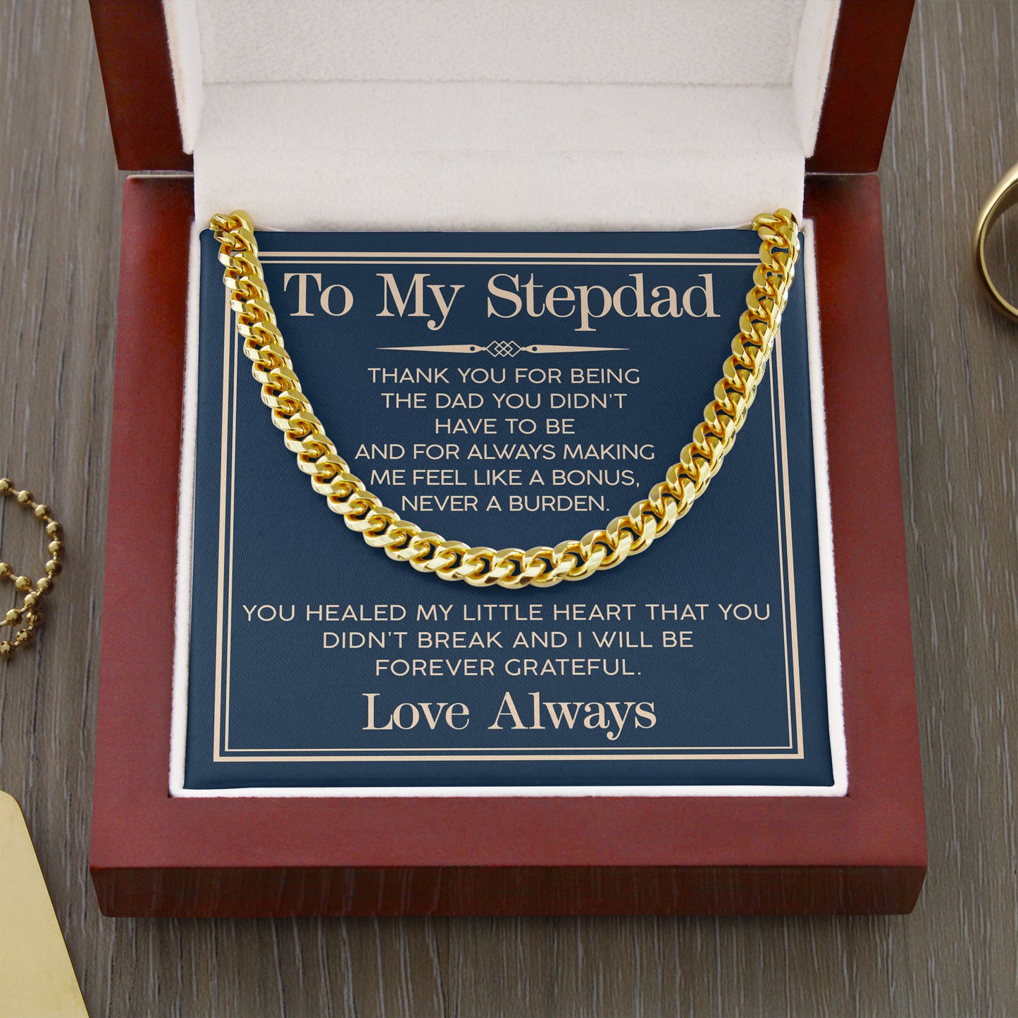 To My Stepdad Cuban Chain