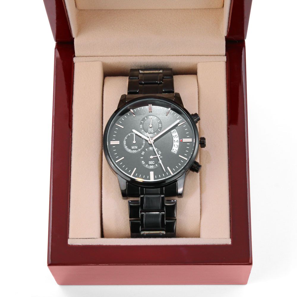 Son Gift From Mom - I Will Always Carry You In My Heart - Engraved Chronograph Watch