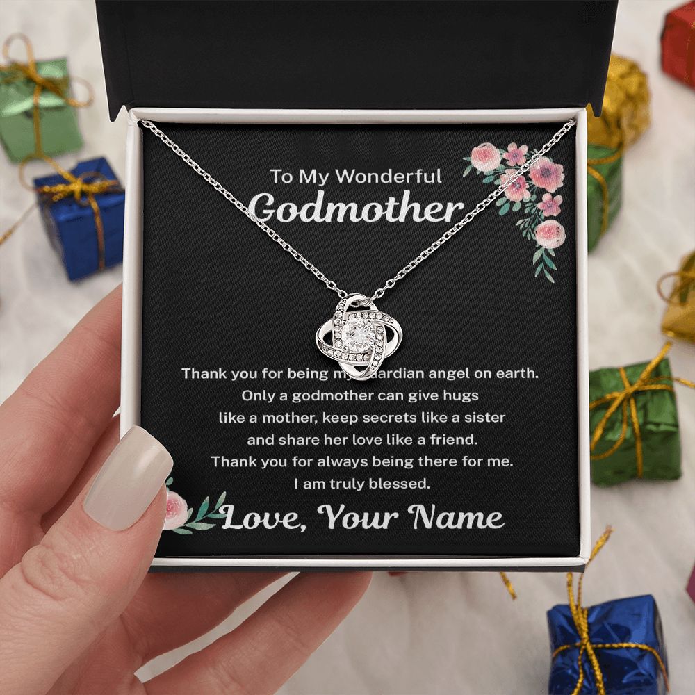 Godmother Gift from Goddaughter - Necklace - Personalized- My Guardian Angel