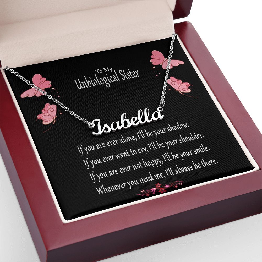 Unbiolgical Sister Gift-Custom Name Necklace