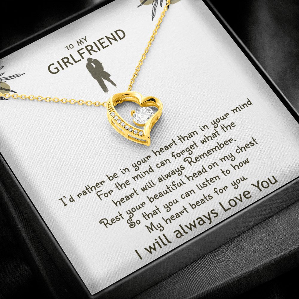 To My Girlfriend Necklace Gift - My Heart Beats For You