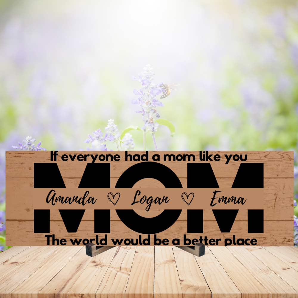 Mom Personalized Sign - The World Would Be A Better Place - Price Includes Shipping!