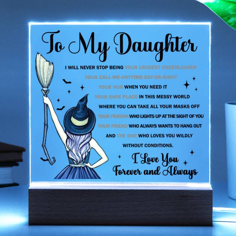 Daughter Halloween  Gift - Your Friend - Acrylic Square Plaque with Available Night Light