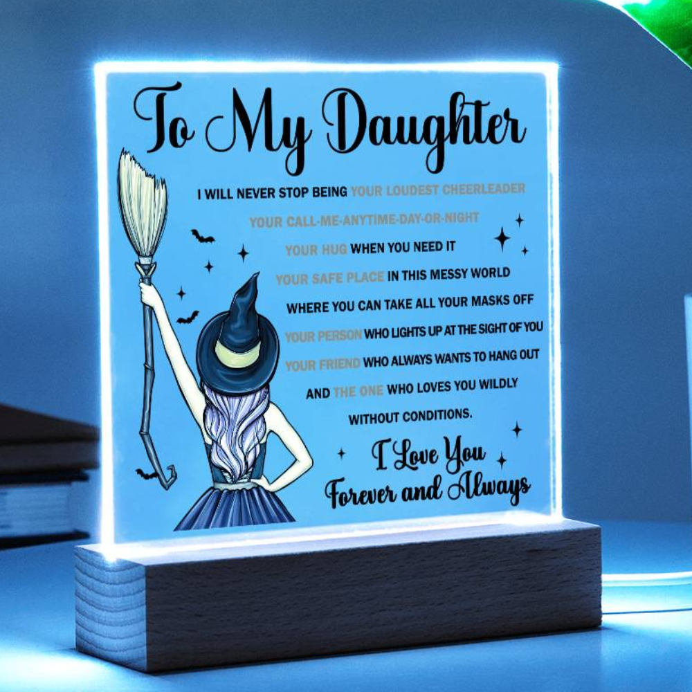 Daughter Halloween  Gift - Your Friend - Acrylic Square Plaque with Available Night Light