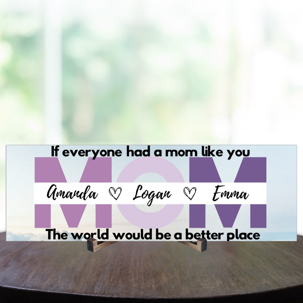 Mom Personalized Sign - The World Would Be A Better Place - Price Includes Shipping!