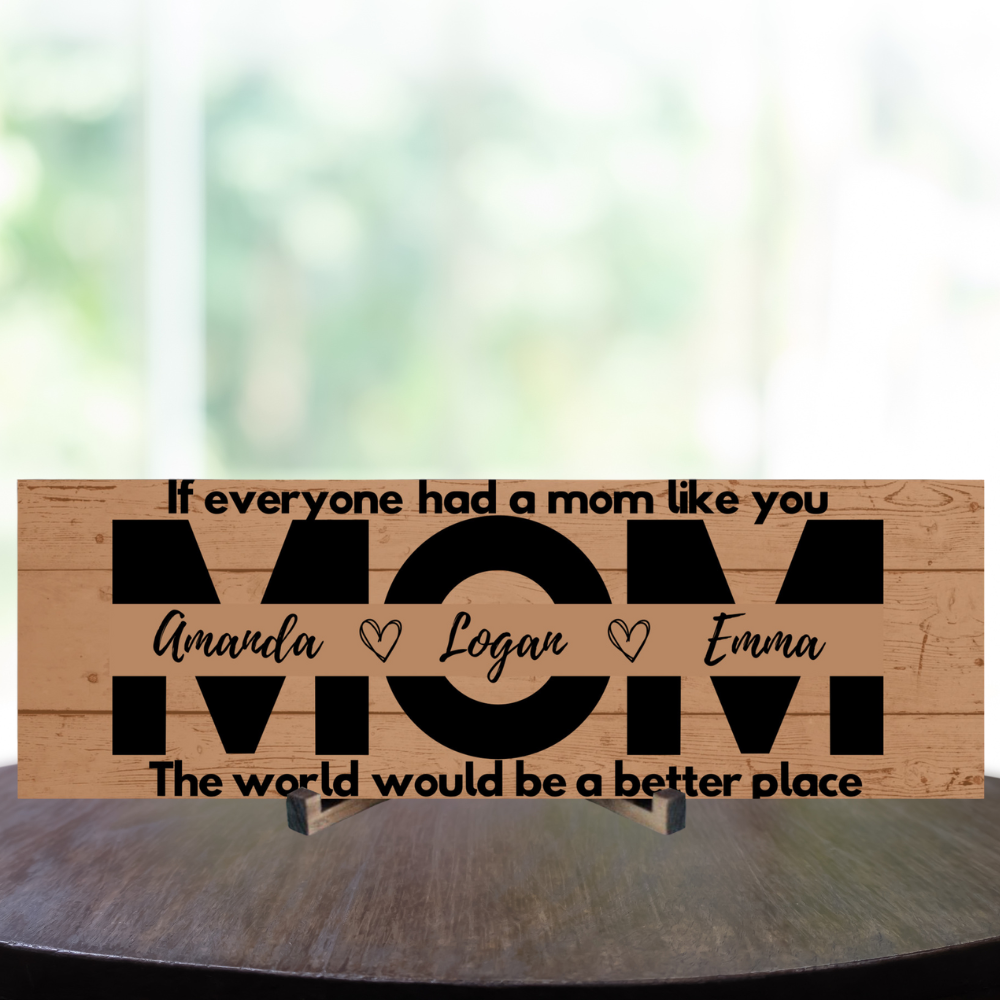 Mom Personalized Sign - The World Would Be A Better Place - Price Includes Shipping!
