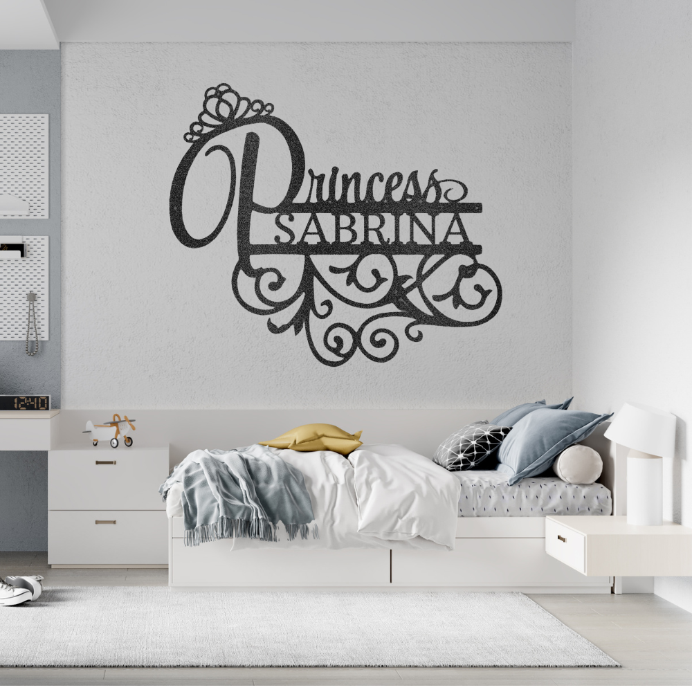 Custom Sign For Granddaughter/Daughter -  Princess Metal Art Wall Sign - Personalized Name - SHIPPING INCLUDED