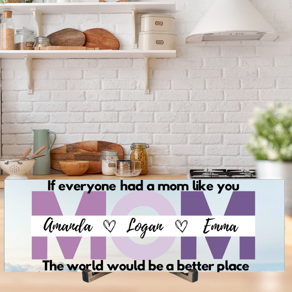 Mom Personalized Sign - The World Would Be A Better Place - Price Includes Shipping!