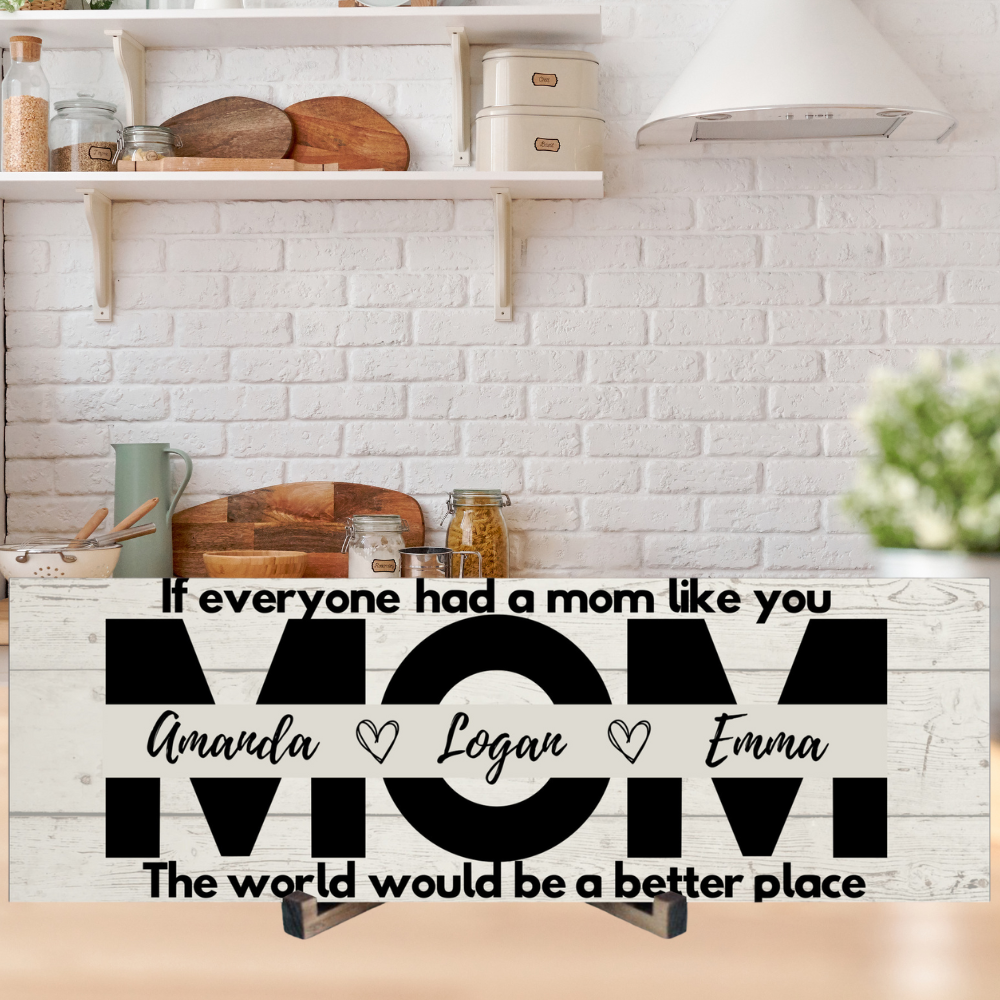 Mom Personalized Sign - The World Would Be A Better Place - Price Includes Shipping!