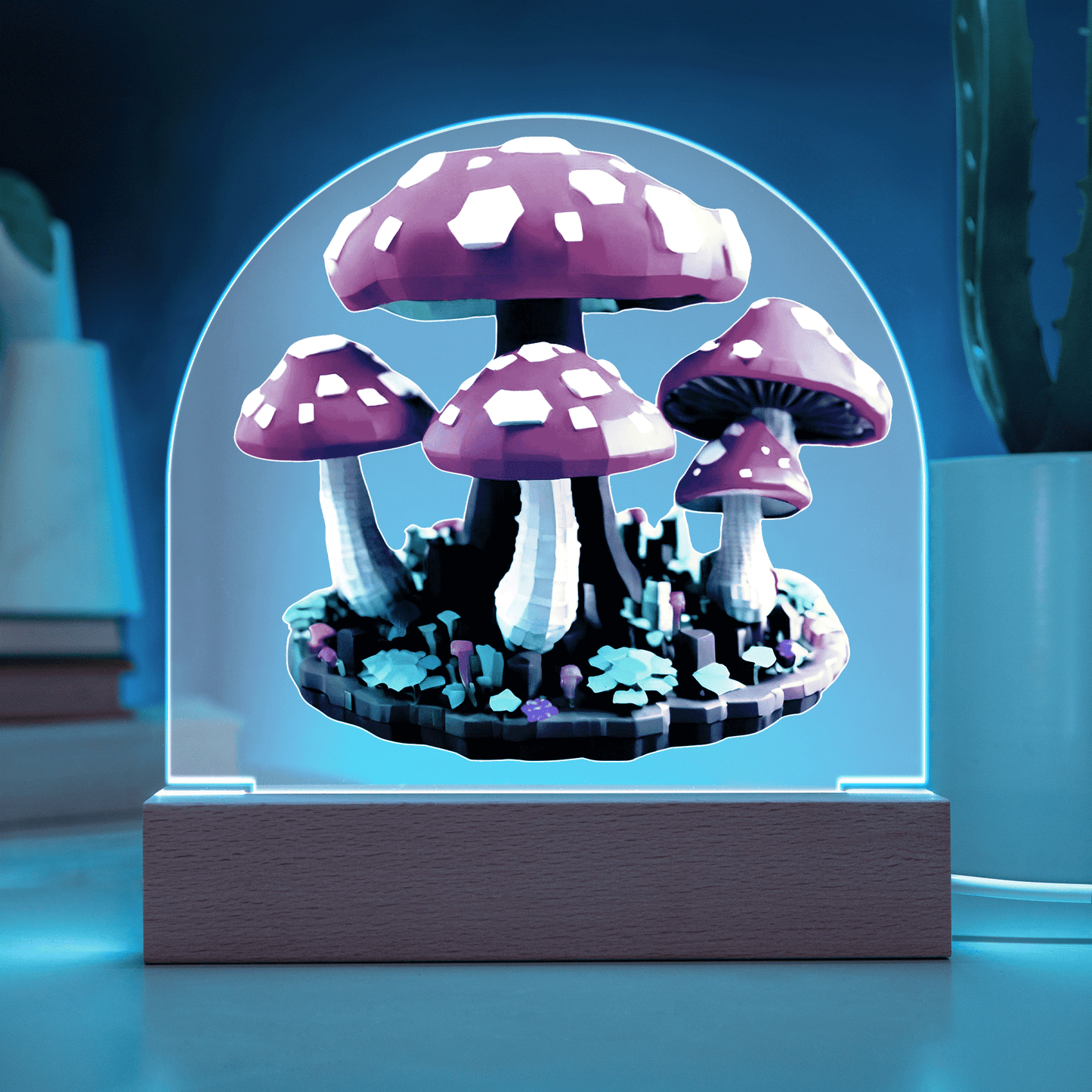 Magic Mushroom Acrylic Dome Display with LED for Lamp or Night Light