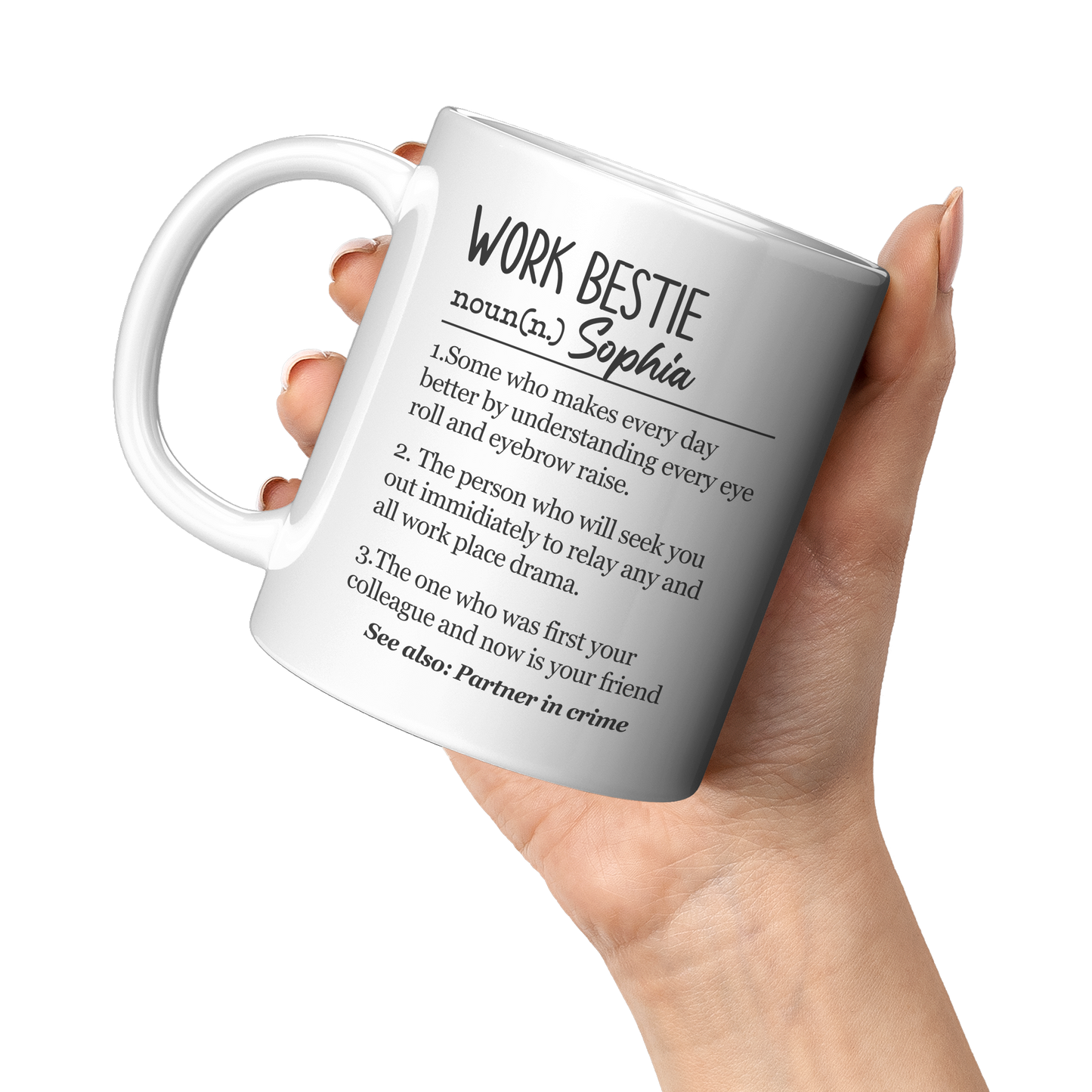 Personalized Work Bestie Definition "Makes Every Day Better" Mug
