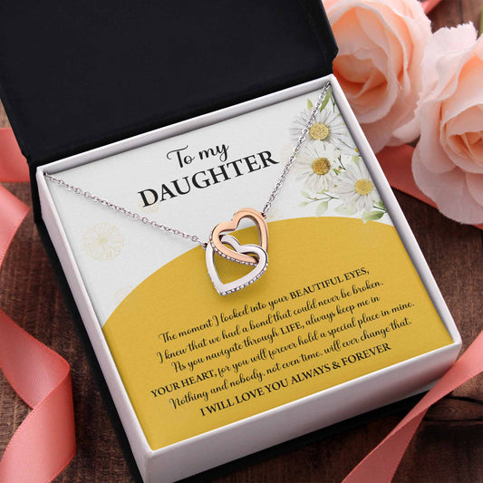 To My Daughter - Interlocking Hearts Necklace Gift - A Special Place