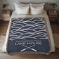 Personalized Woven Blanket for Lake House Owner - Family Name Lake House - Established - Waves and Paddles