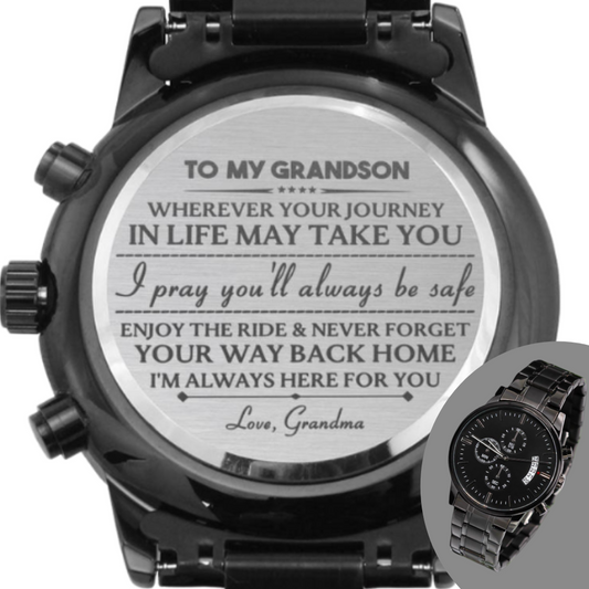 Engraved Watch For Grandson From Grandma - I'll Always Be Here For You