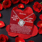 To My Beautiful Wife - Grandma To Our Grandkids - Personalized Love Knot Necklace with Rose in a Rotating Gift Box