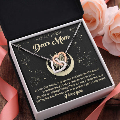 Mom Jewelry Gift - Locked Hearts Necklace - There For Me