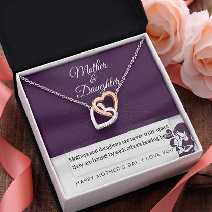 Gift for Mom From Daughter - Never Truly Apart - Locked Heart Necklace