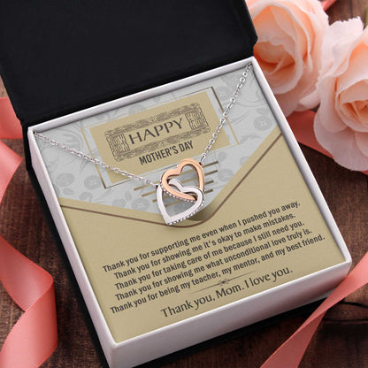 Mother's Day Necklace Gift - Thank You - Locked Heart Necklace