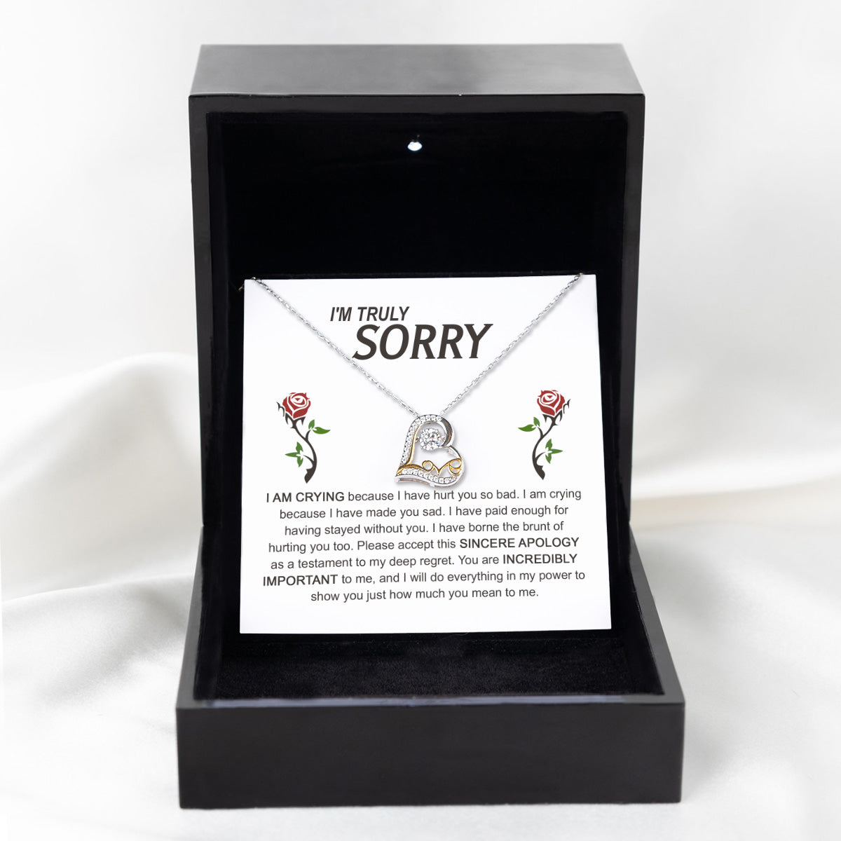 I'm Sorry Gift - Love Heart Necklace - Made You Sad