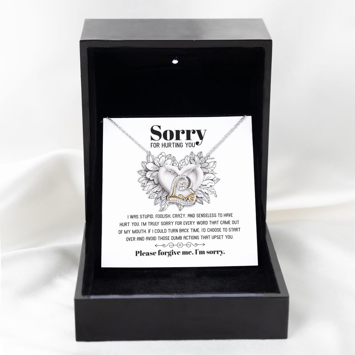 I'm Sorry Gift - Love Heart Necklace - Turn Back Time