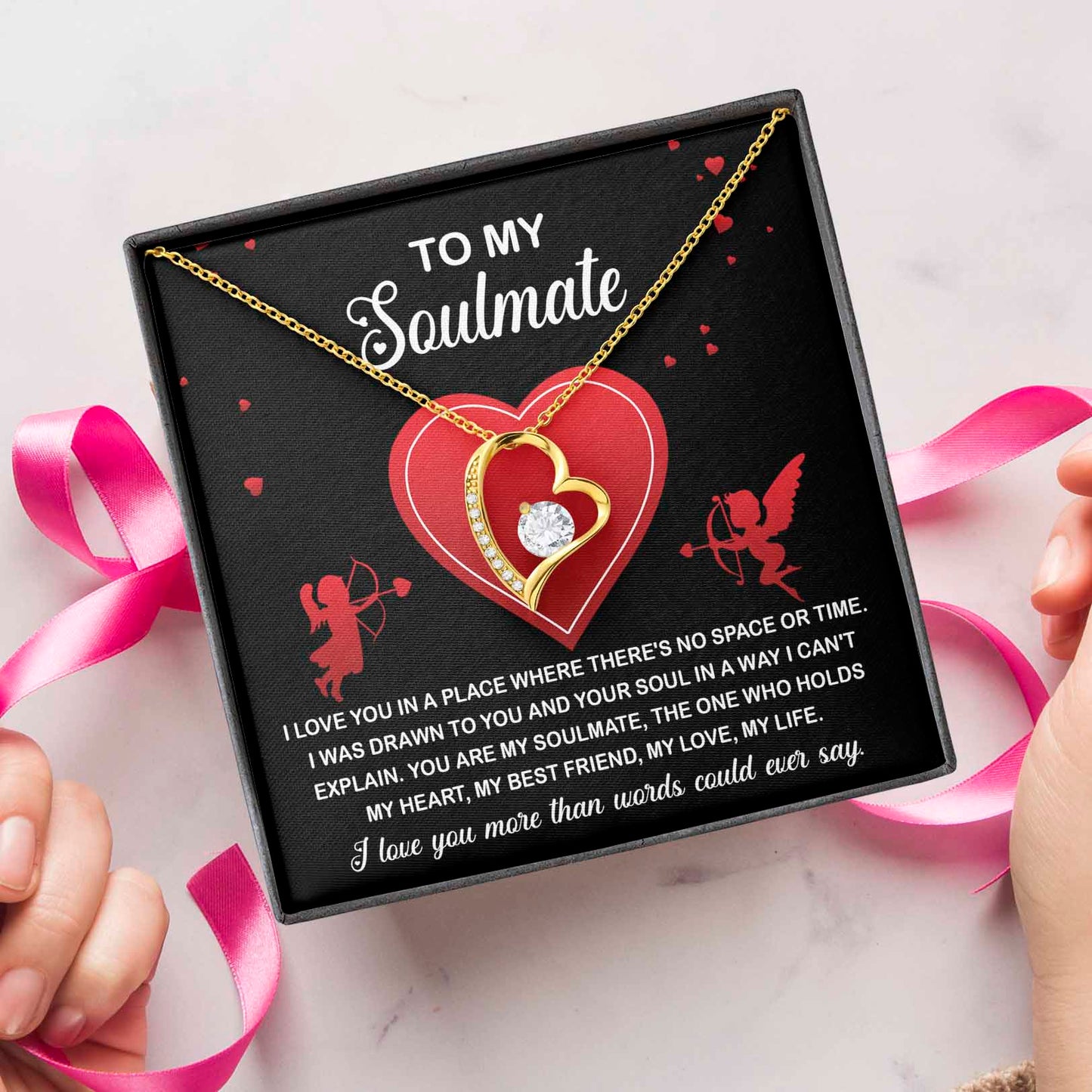 Soulmate Gift, Drawn To You, Forever Love Heart Necklace